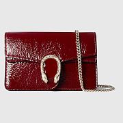 Gucci Dionysus super mini bag - Rosso Ancora red patent leather 17cm - 1