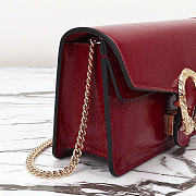 Gucci Dionysus super mini bag - Rosso Ancora red patent leather 17cm - 3