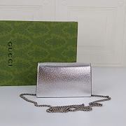 Gucci Dionysus super mini bag - Silver lamé leather 16cm - 3