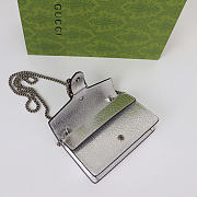 Gucci Dionysus super mini bag - Silver lamé leather 16cm - 4