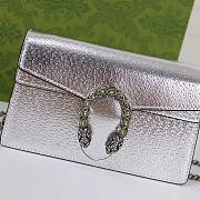 Gucci Dionysus super mini bag - Silver lamé leather 16cm - 2