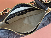 GG Emblem small shoulder bag - Black GG grainy leather 25cm - 3