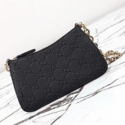 GG Emblem super mini bag - Black GG grainy leather 20cm - 6