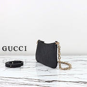 GG Emblem super mini bag - Black GG grainy leather 20cm - 5