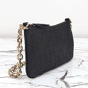 GG Emblem super mini bag - Black GG grainy leather 20cm - 4