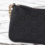 GG Emblem super mini bag - Black GG grainy leather 20cm - 2