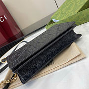 GG Emblem super mini shoulder bag - Black GG grainy leather 20cm - 5