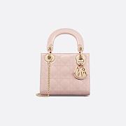Mini Lady Dior Bag Powder Pink Patent Cannage Calfskin 17 x 15 x 7cm - 1