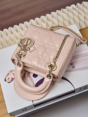 Mini Lady Dior Bag Powder Pink Patent Cannage Calfskin 17 x 15 x 7cm - 6