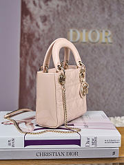 Mini Lady Dior Bag Powder Pink Patent Cannage Calfskin 17 x 15 x 7cm - 5