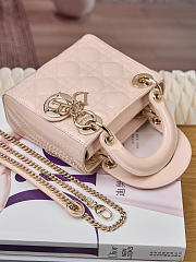 Mini Lady Dior Bag Powder Pink Patent Cannage Calfskin 17 x 15 x 7cm - 2