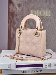 Mini Lady Dior Bag Powder Pink Patent Cannage Calfskin 17 x 15 x 7cm - 4