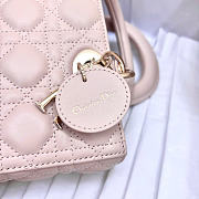 Small Lady D-Joy Bag Powder Pink Cannage Lambskin 22 x 11.5 x 6 cm - 5