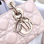 Small Lady D-Joy Bag Powder Pink Cannage Lambskin 22 x 11.5 x 6 cm - 2