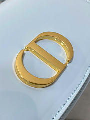 Dior Small 30 Montaigne Avenue Top Handle Bag Pale Blue Patent Calfskin - 2