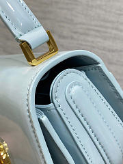 Dior Small 30 Montaigne Avenue Top Handle Bag Pale Blue Patent Calfskin - 3