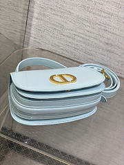 Dior Small 30 Montaigne Avenue Top Handle Bag Pale Blue Patent Calfskin - 5