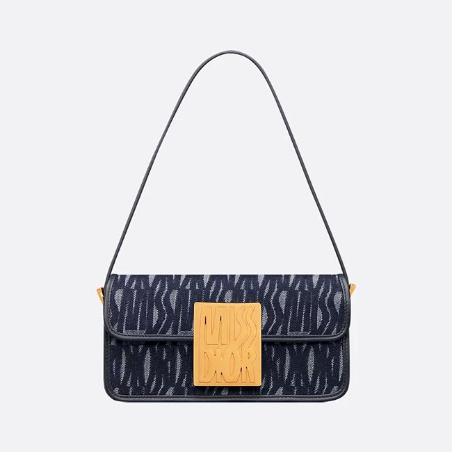 Miss Dior Flap Bag Blue Miss Dior Allover Denim 22 x 11 x 6 cm - 1