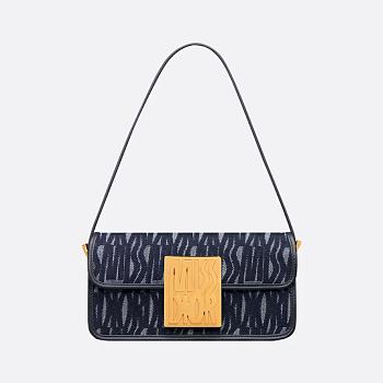 Miss Dior Flap Bag Blue Miss Dior Allover Denim 22 x 11 x 6 cm