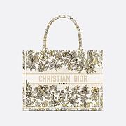 Medium Dior Book Tote Latte Embroidery with Gold-Tone Millefiori Unicorn Motif 36 x 27.5 x 16.5 cm - 1