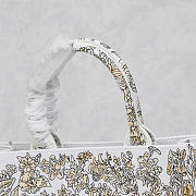 Medium Dior Book Tote Latte Embroidery with Gold-Tone Millefiori Unicorn Motif 36 x 27.5 x 16.5 cm - 6