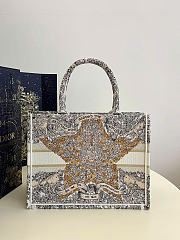 Medium Dior Book Tote Latte Embroidery with Gold-Tone Dior Around the World Motif 36 x 27.5 x 16.5 cm - 5