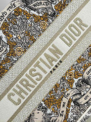 Medium Dior Book Tote Latte Embroidery with Gold-Tone Dior Around the World Motif 36 x 27.5 x 16.5 cm - 2