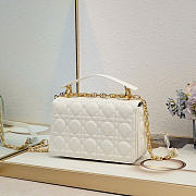 Small Dior Jolie Top Handle Bag Latte Cannage Calfskin 22 x 14 x 8 cm - 6