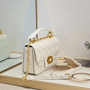 Small Dior Jolie Top Handle Bag Latte Cannage Calfskin 22 x 14 x 8 cm - 5