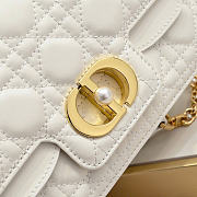 Small Dior Jolie Top Handle Bag Latte Cannage Calfskin 22 x 14 x 8 cm - 3