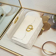 Small Dior Jolie Top Handle Bag Latte Cannage Calfskin 22 x 14 x 8 cm - 2