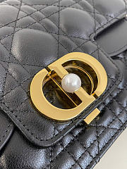 Small Dior Jolie Top Handle Bag Black Cannage Calfskin 22 x 14 x 8 cm - 4