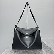 Balenciaga Rodeo Large Handbag in black smooth calfskin, aged-silver hardware 40*30*13CM - 5