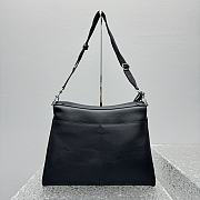 Balenciaga Rodeo Large Handbag in black smooth calfskin, aged-silver hardware 40*30*13CM - 3