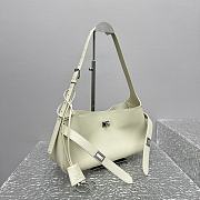 Balenciaga Bel Air Medium Shoulder Bag in white smooth calfskin, aged-silver hardware 35*10*17cm - 3
