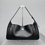 Balenciaga Bel Air Medium Shoulder Bag in black smooth calfskin, aged-silver hardware 35*10*17cm - 1