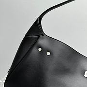 Balenciaga Bel Air Medium Shoulder Bag in black smooth calfskin, aged-silver hardware 35*10*17cm - 5