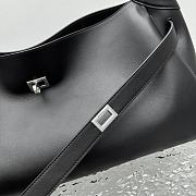 Balenciaga Bel Air Medium Shoulder Bag in black smooth calfskin, aged-silver hardware 35*10*17cm - 2