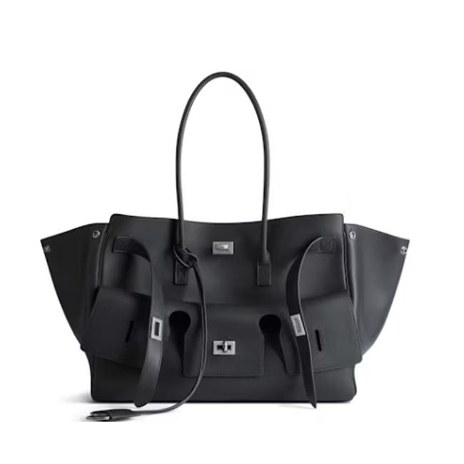 Balenciaga Bel Air Medium Carry All Bag Black Silver-tone Hardware 30*24*13cm - 1