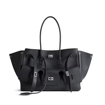 Balenciaga Bel Air Medium Carry All Bag Black Silver-tone Hardware 30*24*13cm