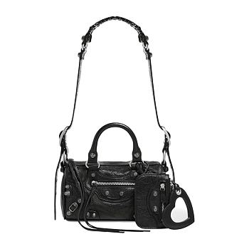 Balenciaga Le Cagole Mini Black Leather 19.8*14*11.9CM