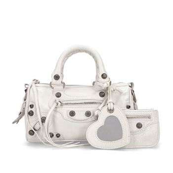 Balenciaga Le Cagole Mini White Leather 19.8*14*11.9CM