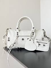 Balenciaga Le Cagole Duffle Medium Leather Top Handle Bag in White 30*14*20CM - 1