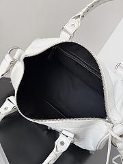 Balenciaga Le Cagole Duffle Medium Leather Top Handle Bag in White 30*14*20CM - 3