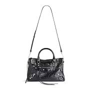 Balenciaga Le City Small Bag In Black Arena Lambskin Shiny Silver Hardware Black 29.9*19.1*9.9cm - 1
