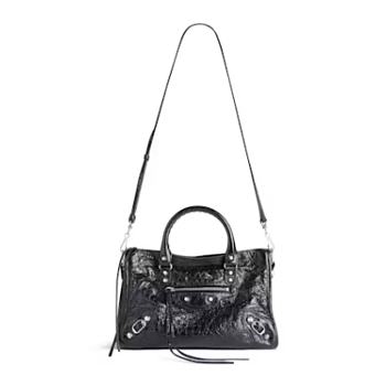 Balenciaga Le City Small Bag In Black Arena Lambskin Shiny Silver Hardware Black 29.9*19.1*9.9cm