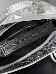 Balenciaga Le City Small Bag In Silver Arena Lambskin Shiny Silver Hardware Black 29.9*19.1*9.9cm - 4