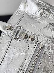 Balenciaga Le City Small Bag In Silver Arena Lambskin Shiny Silver Hardware Black 29.9*19.1*9.9cm - 3