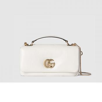 GG Milano small top handle bag in White Leather 26 x 14 x 6cm