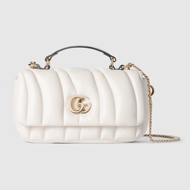 GG Milano mini top handle bag white color 21 x 12.5 x 4.5cm - 1